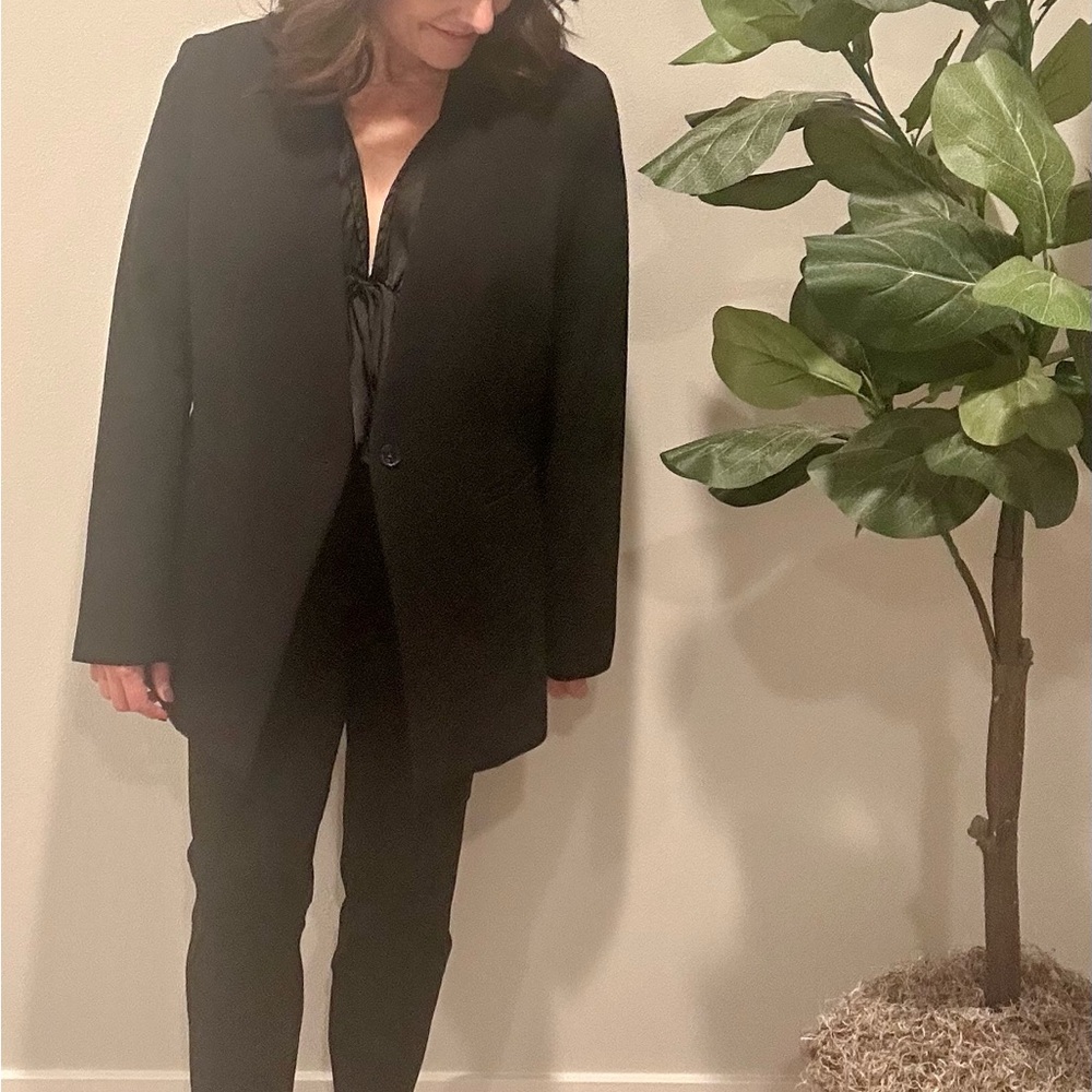 SPANX Black Collarless Blazer